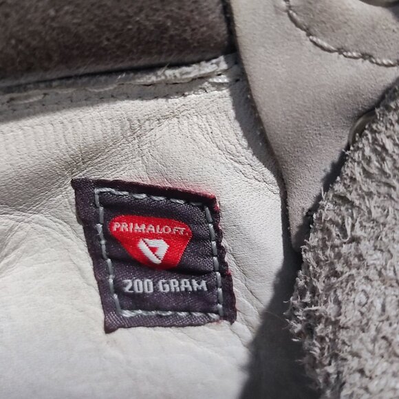 Timberland Insulated Lace Up Combat Boots Sz 7 Grey Silver Leather Retro Booties - Picture 9 of 14